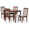 Baxton Studio Mirna Modern and Contemporary Grey Fabric and Walnut Brown Finished Wood 5-Piece Dining Set 174-9883-8959-Zoro - alternate 8